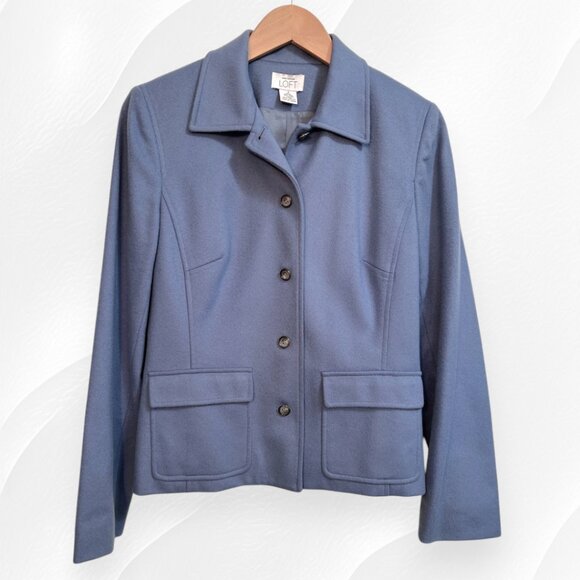 LOFT vintage blue wool blend blazer - Picture 2 of 11